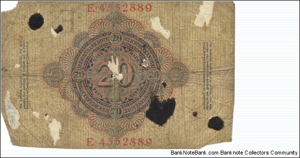 Banknote from Germany year 1910