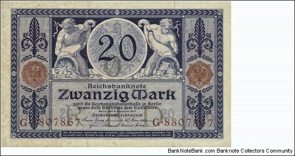 GERMAN EMPIRE
20 Mark
1915 Banknote