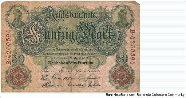 GERMAN EMPIRE
50 Mark
 Banknote