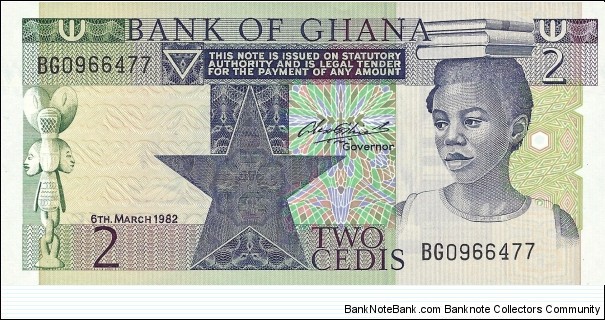 GHANA 2 Cedis
1982 Banknote