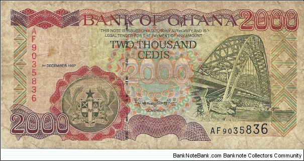 GHANA 2000 Cedis
1997 Banknote