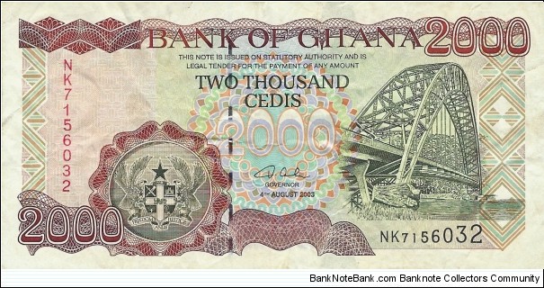 GHANA 2000 Cedis
2003 Banknote