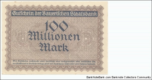 Banknote from Germany year 1923