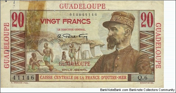 GUADELOUPE 20 Francs
 Banknote