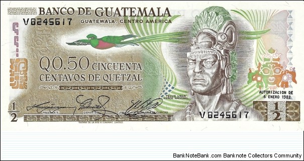 GUATEMALA 50 Centavos
1982 Banknote