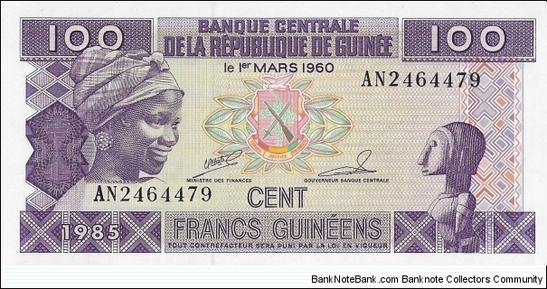 GUINEA 100 Francs
 Banknote