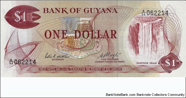 GUYANA 1 Dollar
1966 Banknote