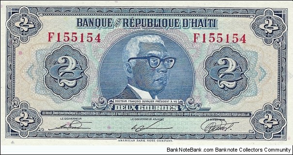 HAITI 2 Gourdes
 Banknote