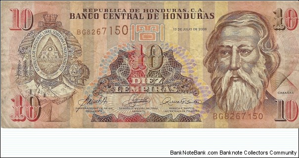 HONDURAS 10 Lempiras
2006 Banknote