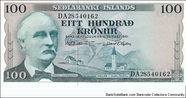 ICELAND 100 Kronur
1961 Banknote