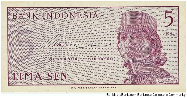 INDONESIA 5 Sen
 Banknote
