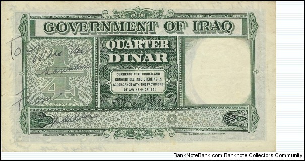 Banknote from Iraq year 1942