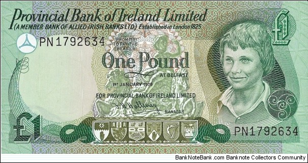 NORTHERN IRELAND
1 Pound
1979
(Provincial Bank of Ireland Ltd. Banknote