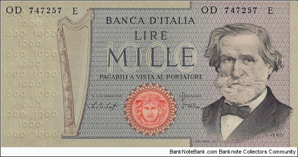 ITALY 1000 Lire
1979 Banknote