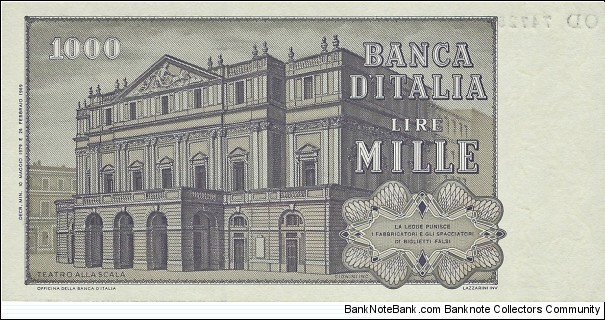 Banknote from Italy year 1979