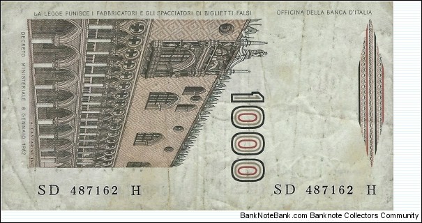 Banknote from Italy year 1982