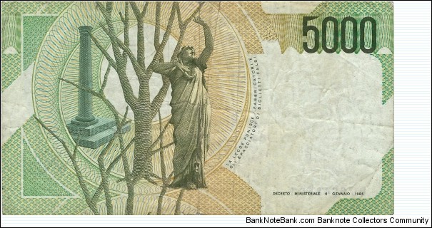 Banknote from Italy year 1985