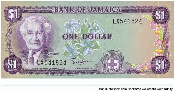 JAMAICA 1 Dollar
1982 Banknote