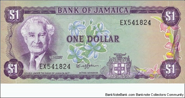 JAMAICA 1 Dollar
 Banknote