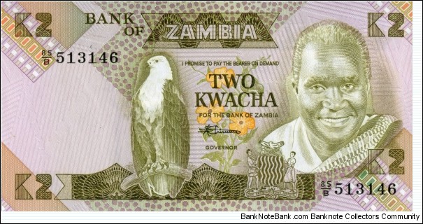 
2 ZK - Zambian kwacha Banknote