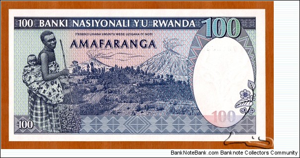 Banknote from Rwanda year 1989