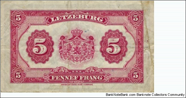 Banknote from Luxembourg year 1944