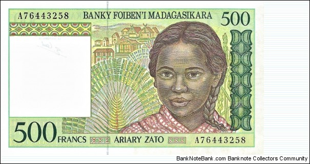 MADAGASCAR 500 Francs
1994 Banknote
