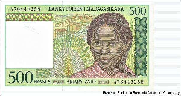 MADAGASCAR 500 Francs
 Banknote