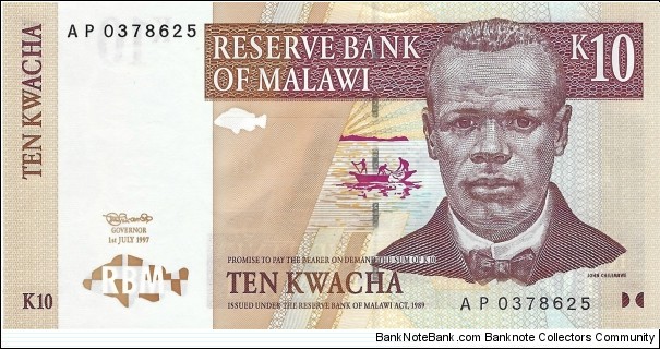 MALAWI 10 Kwacha
 Banknote