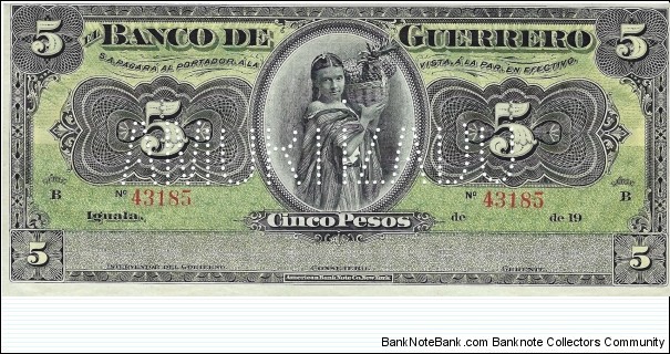 GUERRERO 5 Pesos
 Banknote