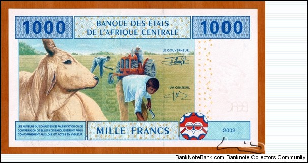 Banknote from Central African Republic year 2002