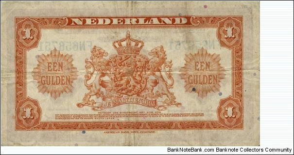 Banknote from Netherlands year 1943