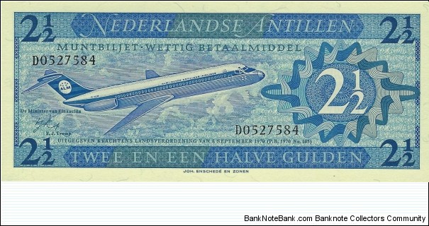 NETHERLANDS ANTILLES
2 1/2 Gulden Banknote