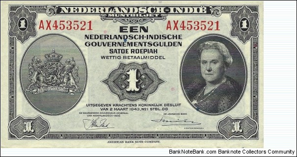 NETHERLANDS INDIES
1 Gulden
 Banknote