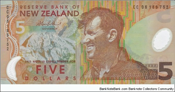 NEW ZEALAND 5 Dollars
 Banknote