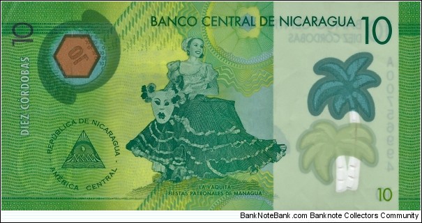 NICARAGUA 10 Cordobas
2014 Banknote