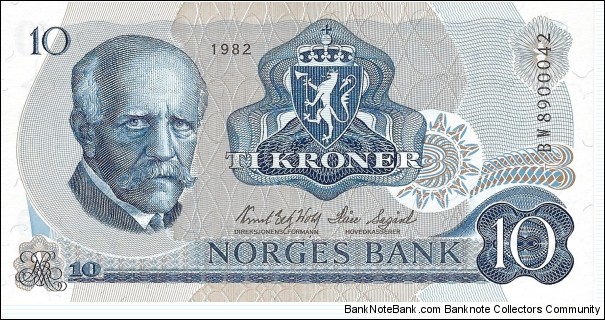 NORWAY 10 Kroner
1982 Banknote