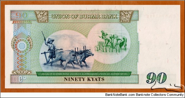 Banknote from Myanmar year 1987