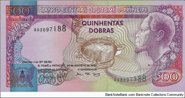 SAO TOME E PRINCIPE
500 Dobras
1993 Banknote