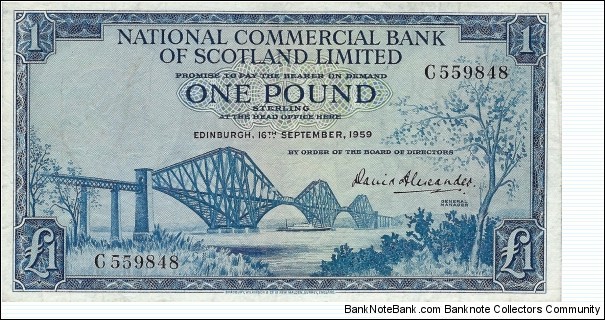 SCOTLAND 1 Pound 
1959
(National Commerce Bank of Scotland Ltd) Banknote