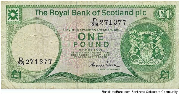 SCOTLAND 1 Pound
(The Royal Bank of Scotland plc) Banknote