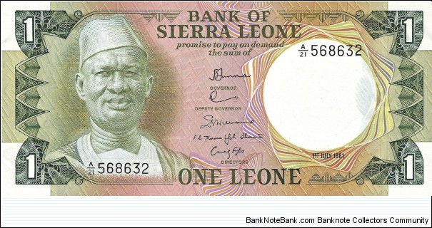 SIERRA LEONE 1 Leone
1981 Banknote
