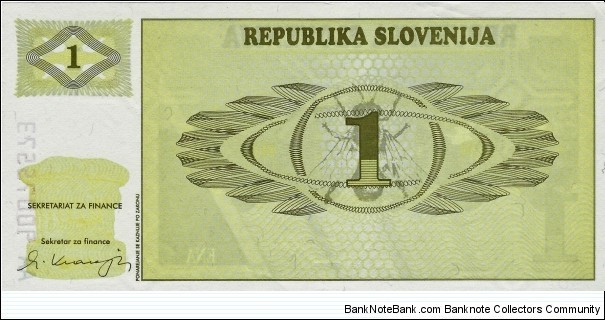 SLOVENIA 1 Tolar
 Banknote