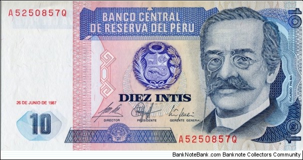 10 Peruvian inti Banknote