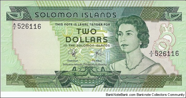 SOLOMON ISLANDS
2 Dollars
1977 Banknote