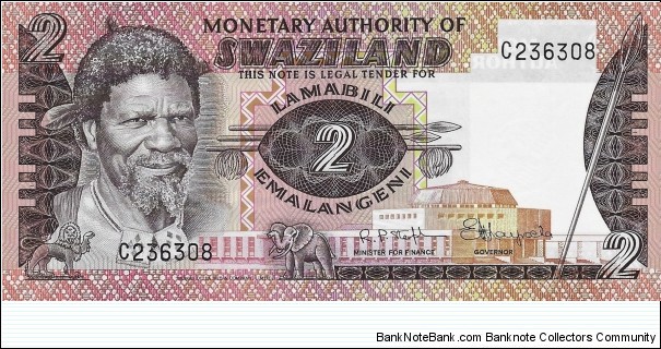 SWAZILAND 2 Emalangeni
 Banknote