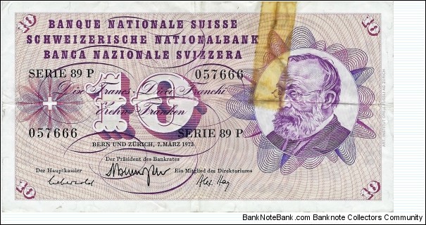 SWITZERLAND 10 Francs
1973 Banknote