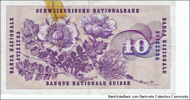 Banknote from Switzerland year 1973