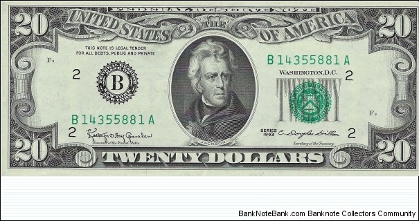 USA 20 Dollars
1963
(Federal Reserve Note) Banknote