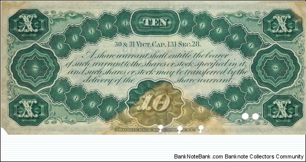 Banknote from Exonumia year 1880